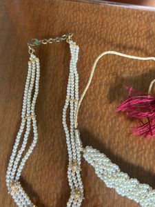 -Pearl Neckpeice+ Earrings