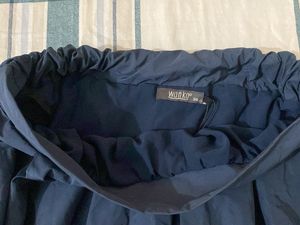 Navy Pleated Skirt