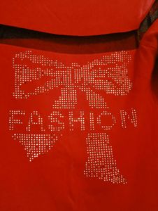 Red Embellished Long Sleeve Top