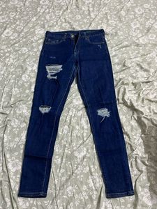 Blue Skinny Jeans Ripped