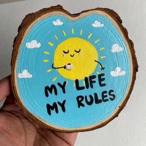 Coaster Painting On Wood