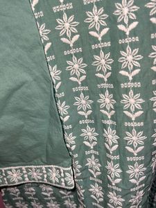 Green Embroidered Kurta
