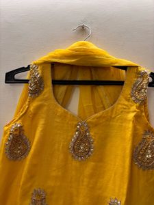Yellow Embroidered Kurta &amp; Dupatta