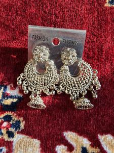 Silver Jhumka Earrings