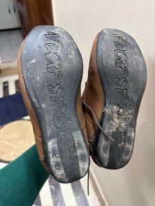 Brown Ankle Boots with Leopard Detail