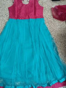 Pink &amp; Turquoise Ethnic Dress