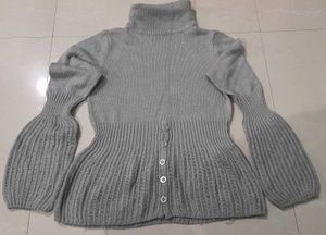 Cozy Grey Knit Turtleneck