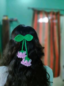 Crochet Flower Hair Clip
