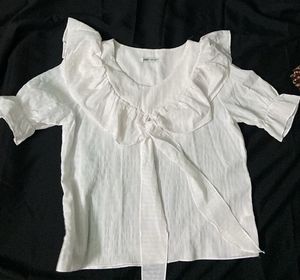 White Frill Top