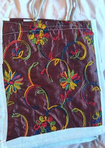 Floral Embroidered Tote Bag
