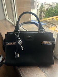 LYN Black Leather Satchel With A Missing Fitting