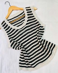 Boho Crochet Striped Tank Top