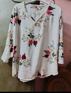 Floral White Top