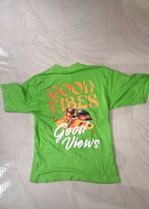 Five Sleeve Tshirt Green Colour