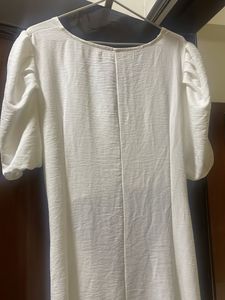 White Puff Sleeve Dress