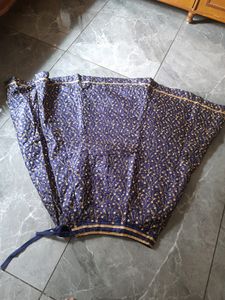 Navy Blue Self Stitched Heavy Lahenga