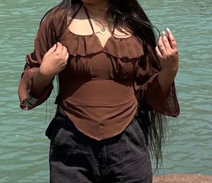 DARK BROWN KOREAN TOP