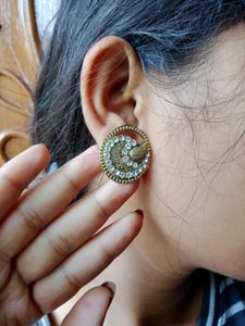 Pearl &amp; Diamond Earrings (Silver)