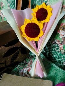 Handmade Knitted Sunflower Bouquet