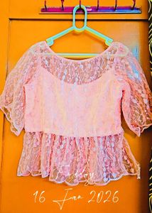Elegant Pink Lace Top/Blouse
