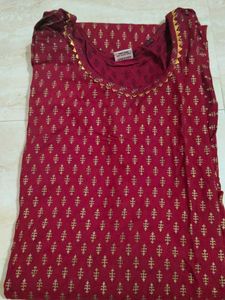 Elegant Maroon &amp; Gold Kurta