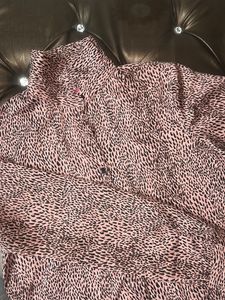 Pink &amp; Black Animal Print Blouse