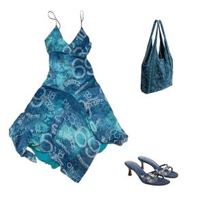 Blue Patterned Dress