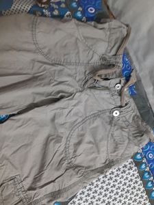 Neutral Colour Parachute Cargo Pants
