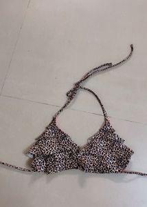 Leopard Print Bikini Top