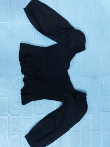 Black Ruffle Top