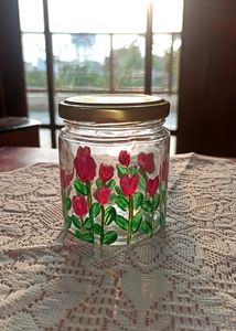 Painted Glass Jar