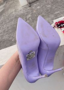 Aldo Lavender Leather Pointed Heels