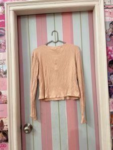 Peach Ribbed Top