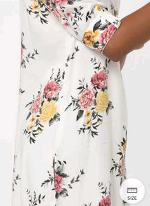 Ajio fusion Women White Assymetric Kurta