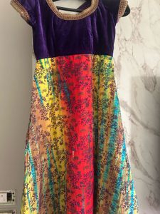 Colorful Tie-Dye Velvet Dress