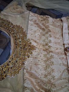 Elegant Gold Anarkali Gown