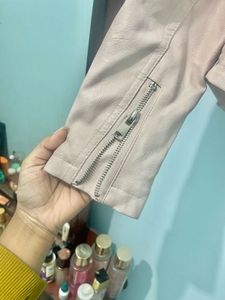Baby Pink Leather Jacket