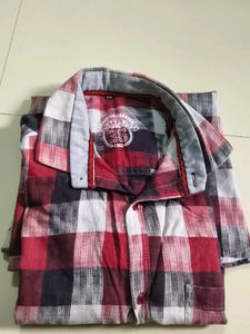 Red and Black Checked Long Sleeve Shirt