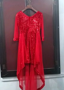 Red Sequin Ethnic Gown