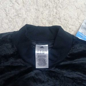 Adidas Black Velvet Cropped Sweatshirt