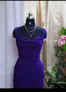 Purple Ruched Bodycon Dress