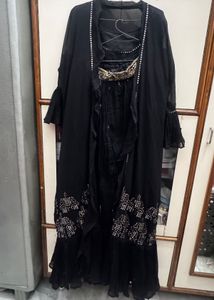 Black Embellished three piece dress