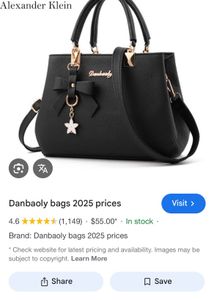 Danbaoly Black Faux Leather Handbag