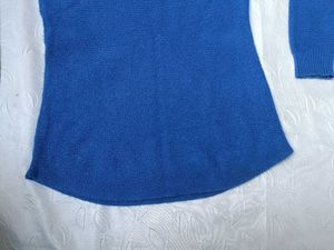 Blue Lace-Up Knit Pullover