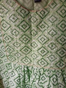 Green Tunic With Sequence Work