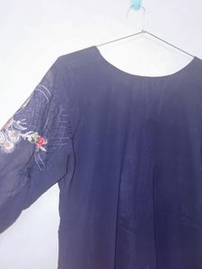 Pakistani Navy Blue Chiffon Set heavy embroid