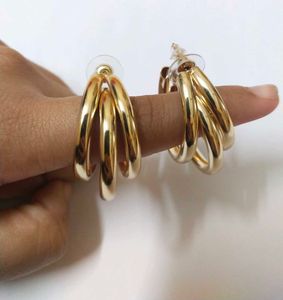 H&amp;m 3 layer Hot Round Earrings(Freebie Also)