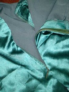 Teal One-Shoulder Ruffle Dress