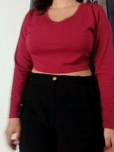 Stylish Maroon Crop Top
