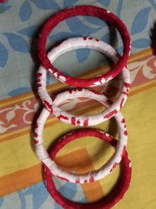 HomeMade Jewlarry RedChoker ,Jhumka Set, Bangels 4